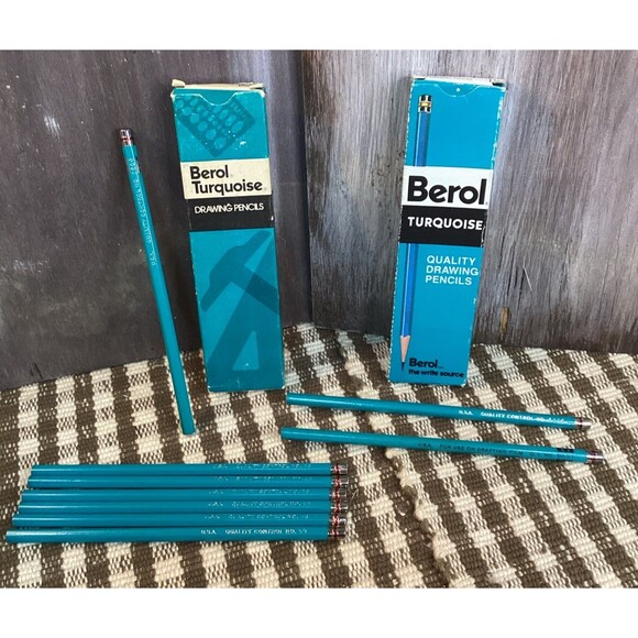 Berol Mixed Lot 21 Drafting Filmograph Turquoise Verithin Pencils Made USA (31) - Picture 2 of 16